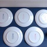 Lot of 5 flat plates stamped Luneville