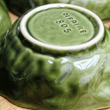 Set of 8 bowls in majolica, cabbage leaf