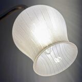 Vintage tulip angled wall light in white granite glass