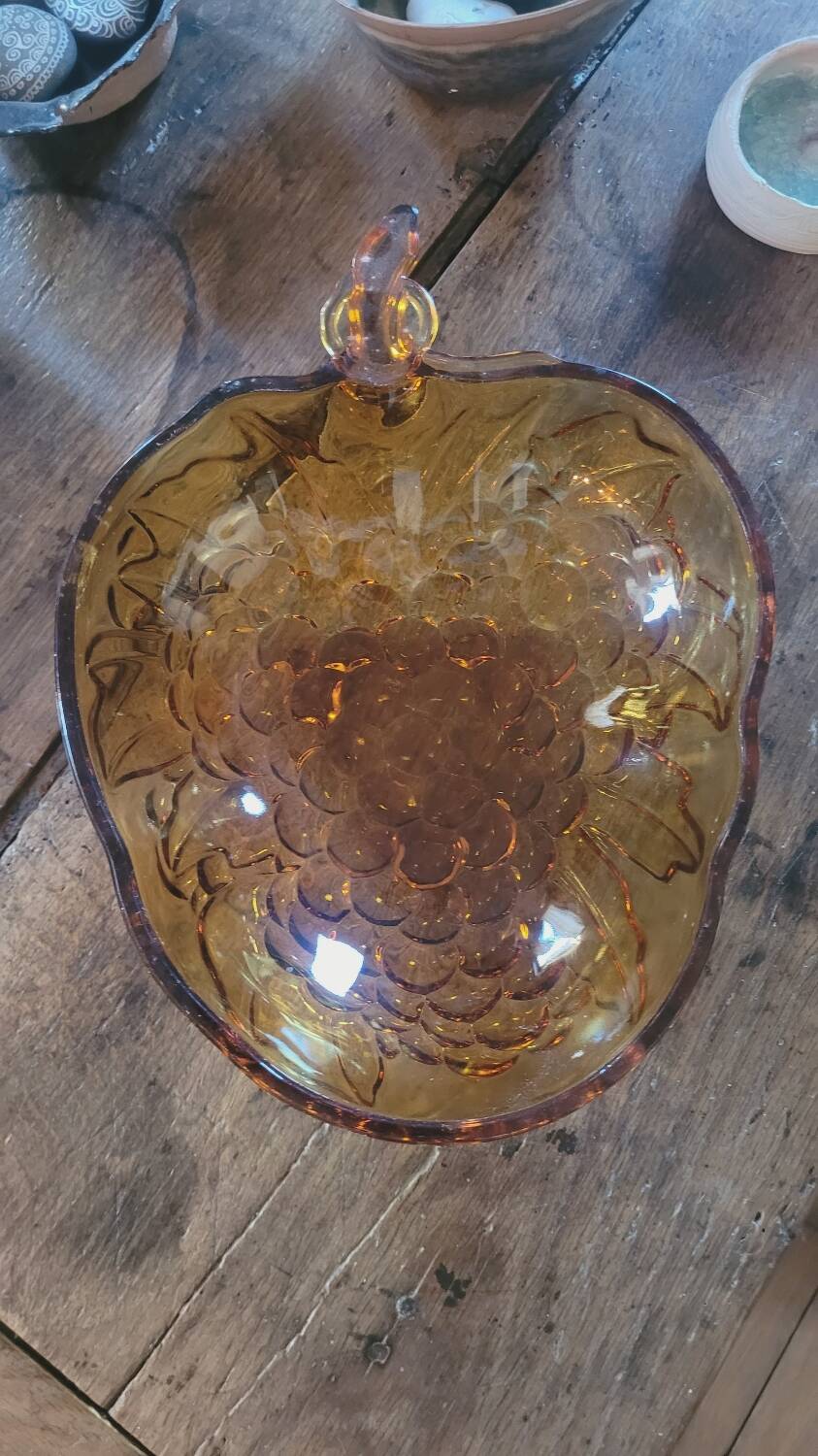 60's amber glass cup