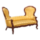 Antique mahogany canapé with fabric, Italy, mid-19th century.