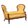 Antique mahogany canapé with fabric, Italy, mid-19th century.