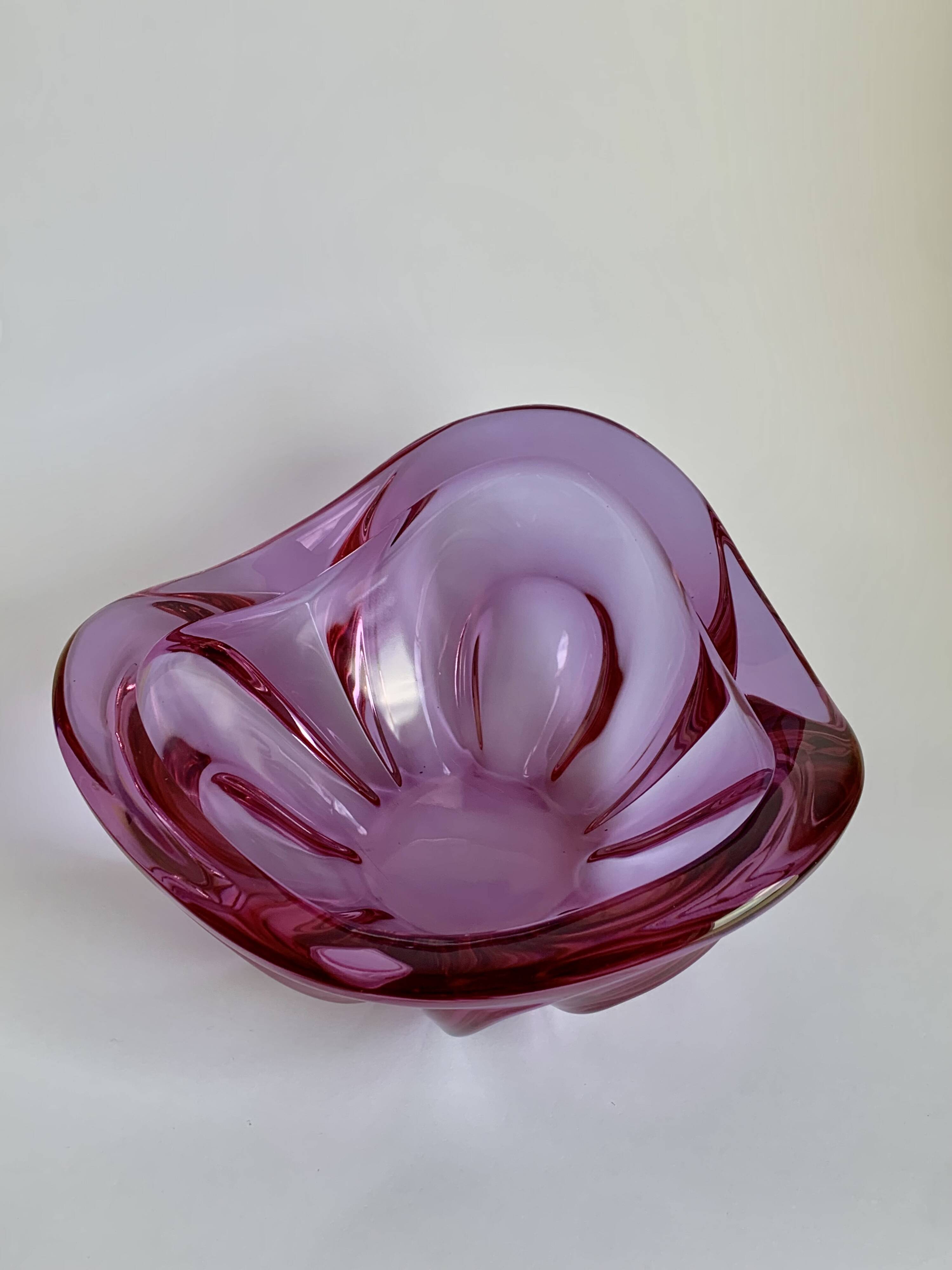 Huge Murano Glass Bowl in Purple
