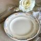 9 assiettes dépareillées en terre de fer bleue