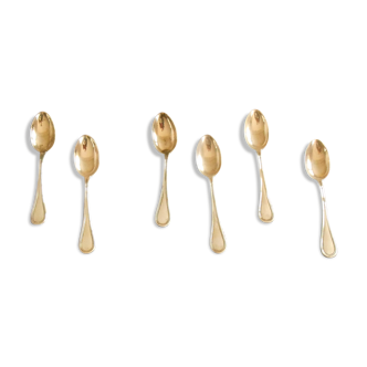 Lot of 6 spoonfuls of silver coffee with punch