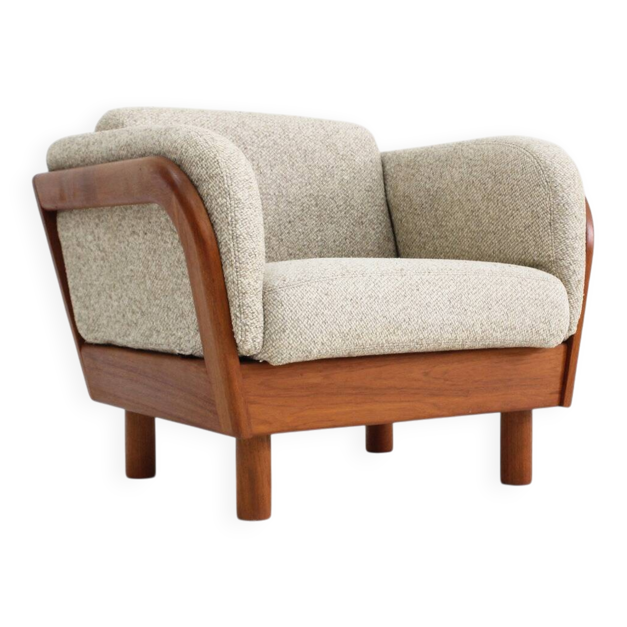 Vintage Danish mid-century armchair solid teak by Olsen Laursen 1960s