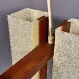 Scandinavian chandelier in solid teak with plexiglass resin shades – 1960s