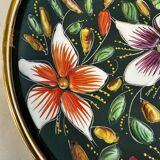 Ceramic and enamel dish with floral decoration by Hubert Béquet
