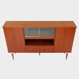 Vintage mid century high quality Danish design highboard buffet cabinet made of teak, 1960s