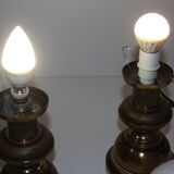 Paire de lampes de chevet en métal