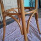 Round dining table vintage curved wooden foot