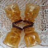 4 verres ambrés vintages