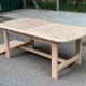 Extendable dining table in solid elm, Maison Regain brutalist 70s.