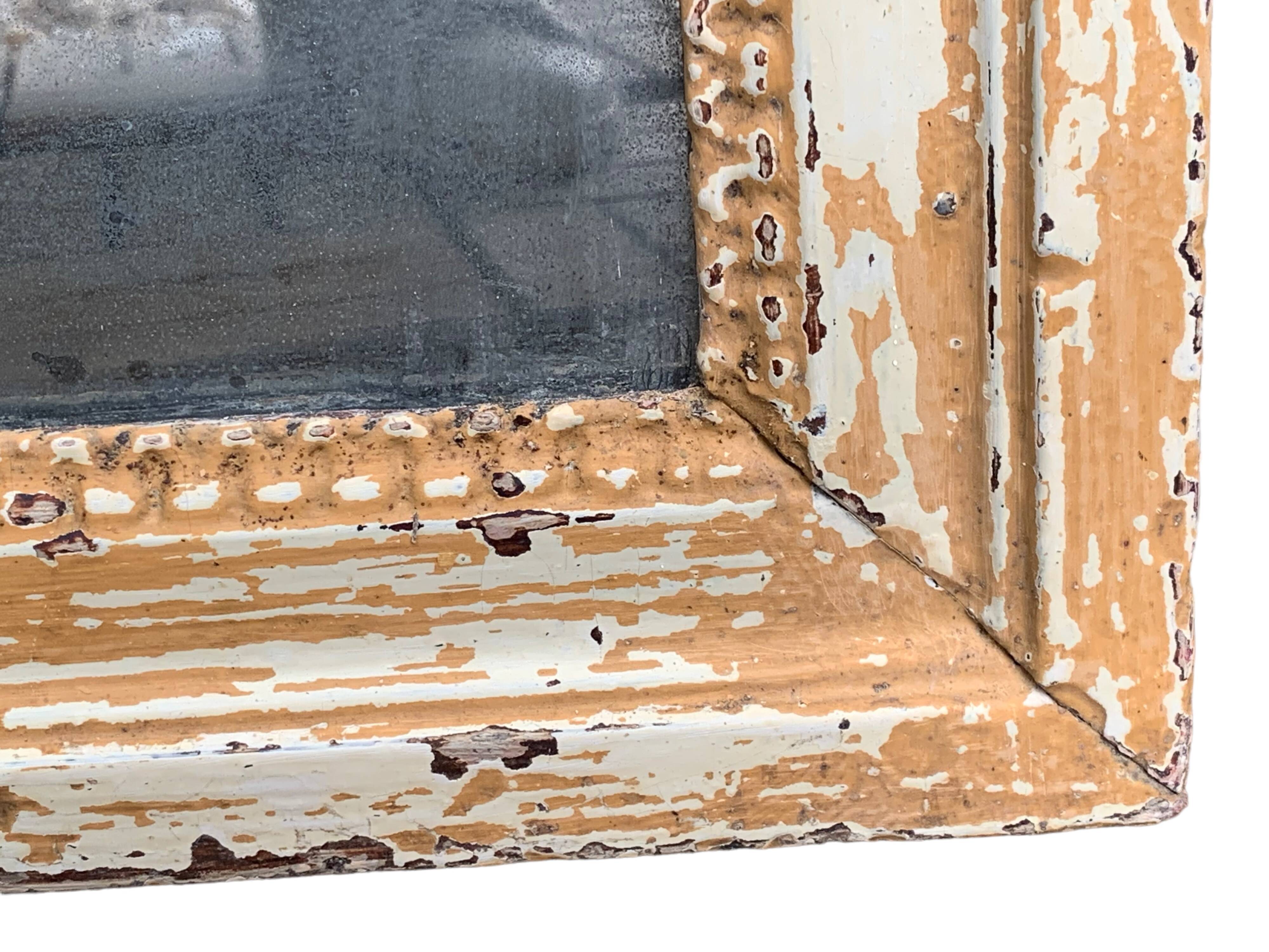 19th century mercury mirror patinated trumeau