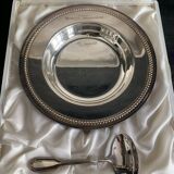 Silver plate and spoon, Orfèvrerie Saint Médard, Paris, 1950