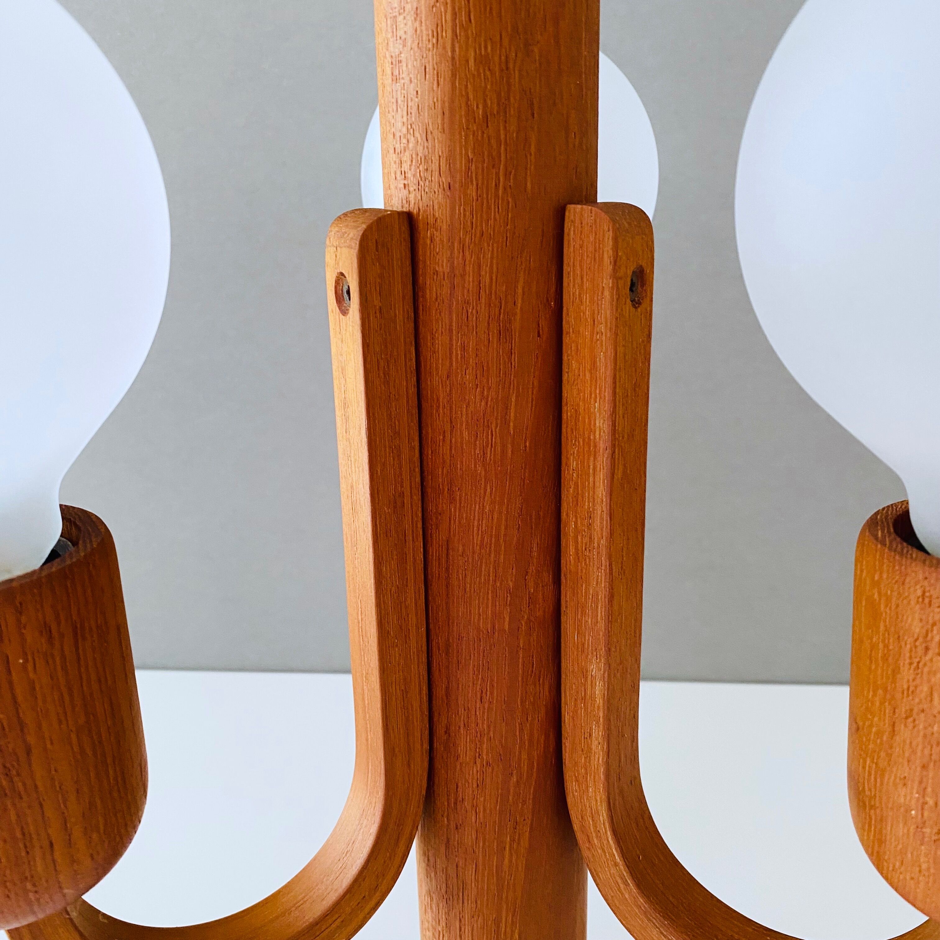 Domus hanging lamp, teak lamp, 80s