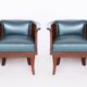 Czech Art Deco Armchairs in Oak by F. and H. Gessner, 1920s, Set of 2