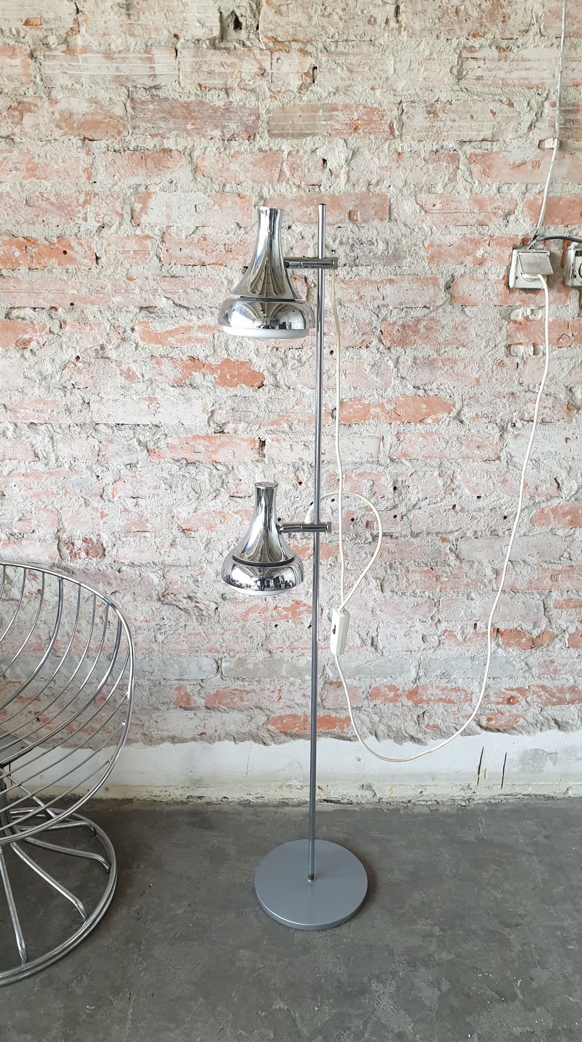 Vintage silver floor lamp, 1960s