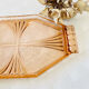 Plateau verre rose art deco