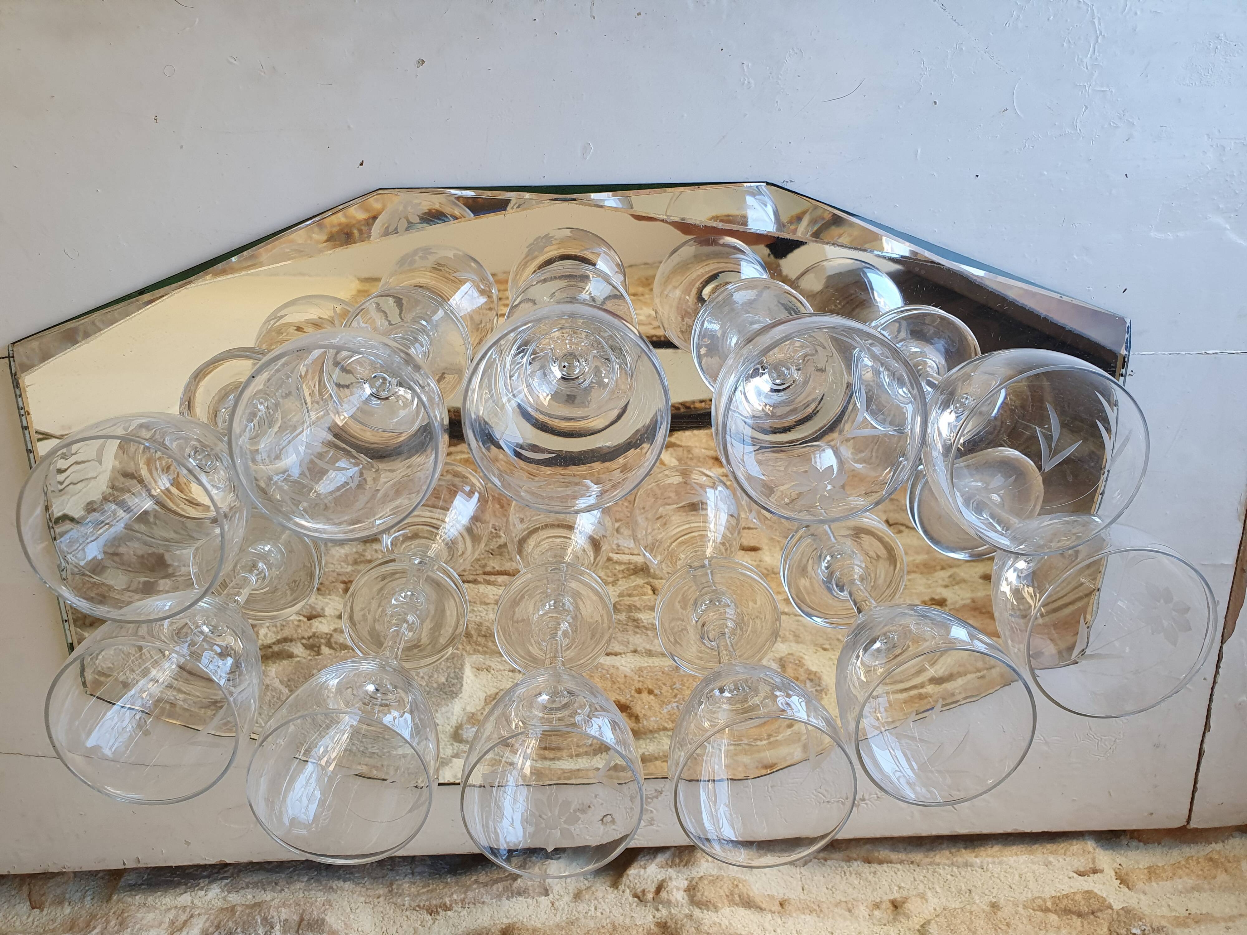 Lot of 11 crystal digestive glasses