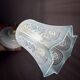 Vintage tulip wall lamp in white and blue frosted glass