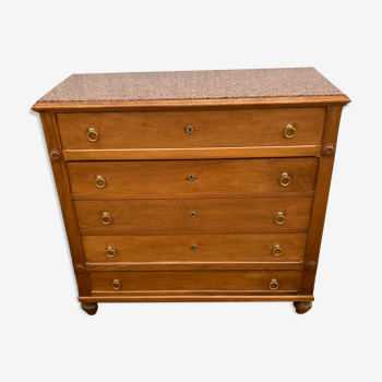 Walnut Louis XVI Style chest of drawers