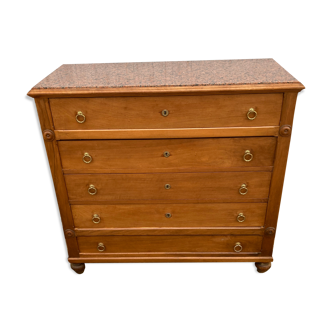 Walnut Louis XVI Style chest of drawers