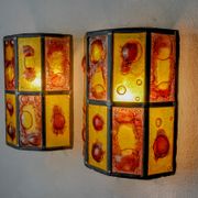Pair of brutalist sconces by Felipe Derflingher for Feders, blown glass, 1960, Mexico