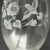 6 engraved crystal wine glasses