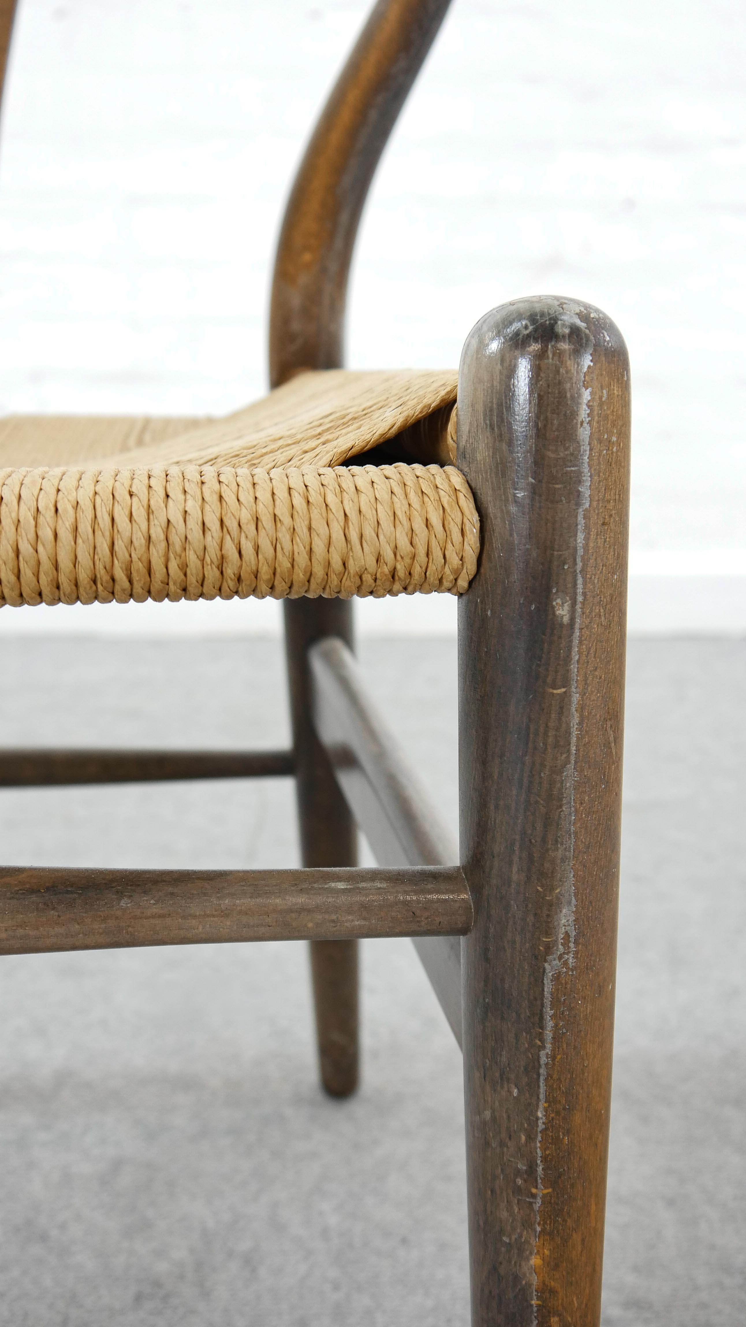 Pair of CH24 wishbone dining chairs by Hans Wegner for Carl Hansen Denmark