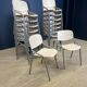 Set of 17 Eromes school chairs light wood gray steel Netherlands 80s