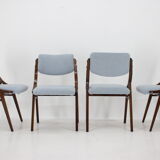 1960s Set of Four TON Beech Bentwood Dining Chairs in Bouclé, Czechoslovakia