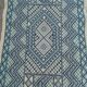 Blue and white Berber carpet wool 120 x 68 cm