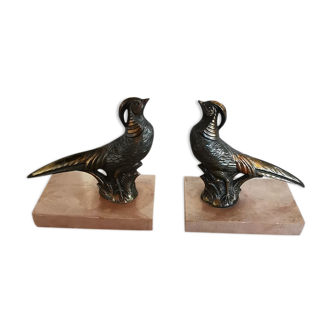 Pair of bronze bookends