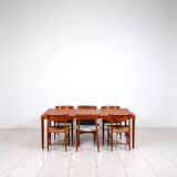 Extendable dining table in teak by H. W. Klein for Bramin Mobler