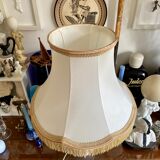 Alabaster table lamp and beige cotton