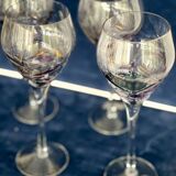 Ensemble de 6 verres à vin en cristal peint à la main - Design vitrail artisanal unique