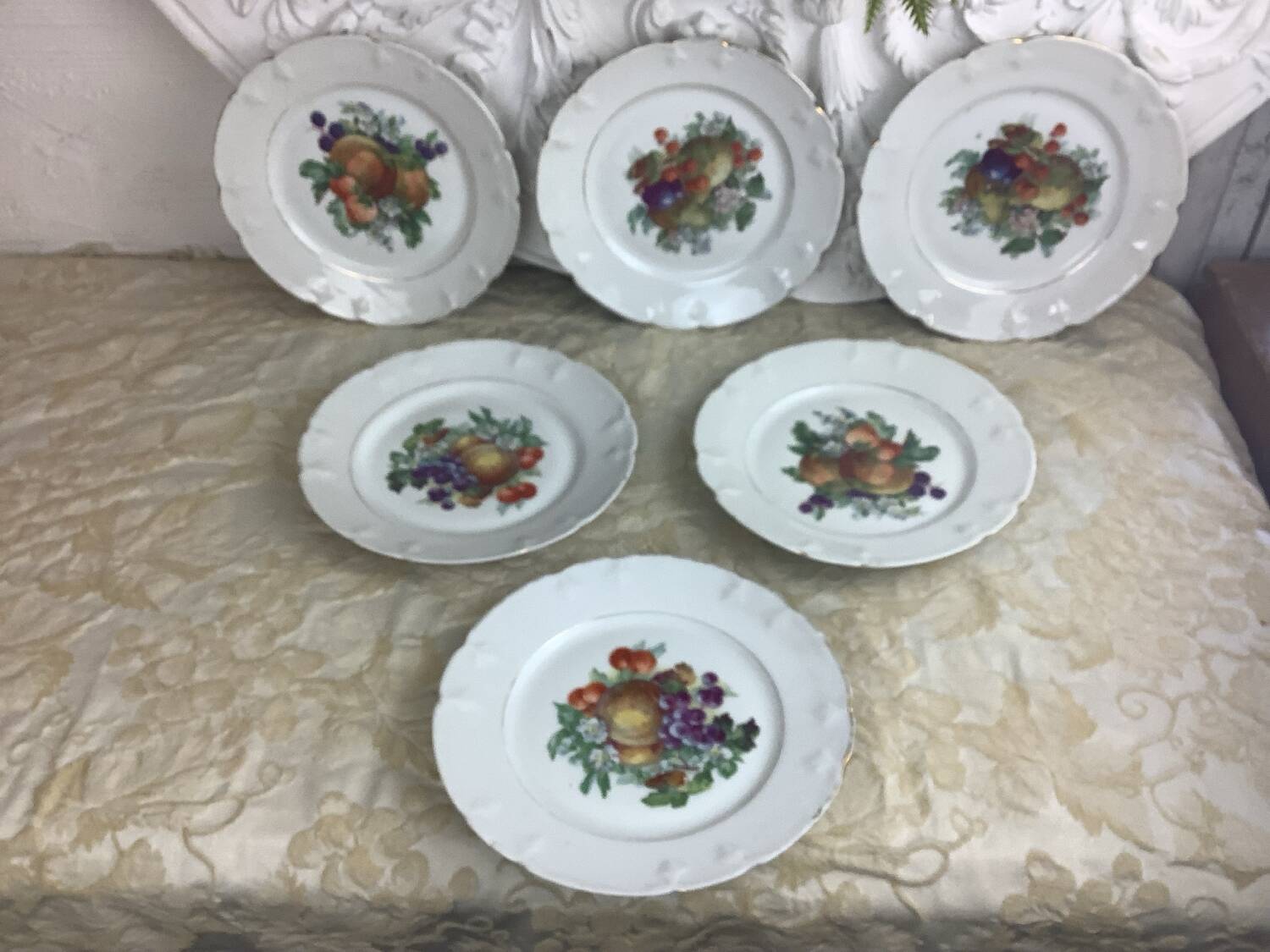 6 dessert plates Limoges porcelain
