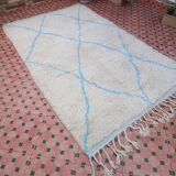 Carpet Beni Ouarain with Blue Diamond 100% wool 249 x 154 cm