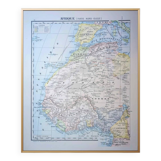 Imprimée en 1895,carte du nord-ouest de l'Afrique.