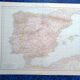 A geographical map from Atlas Richard Andrees year 1887 Spain and Portugal