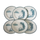 6 flat plates made of Clairfontaine earthenware buffon model in iron earth