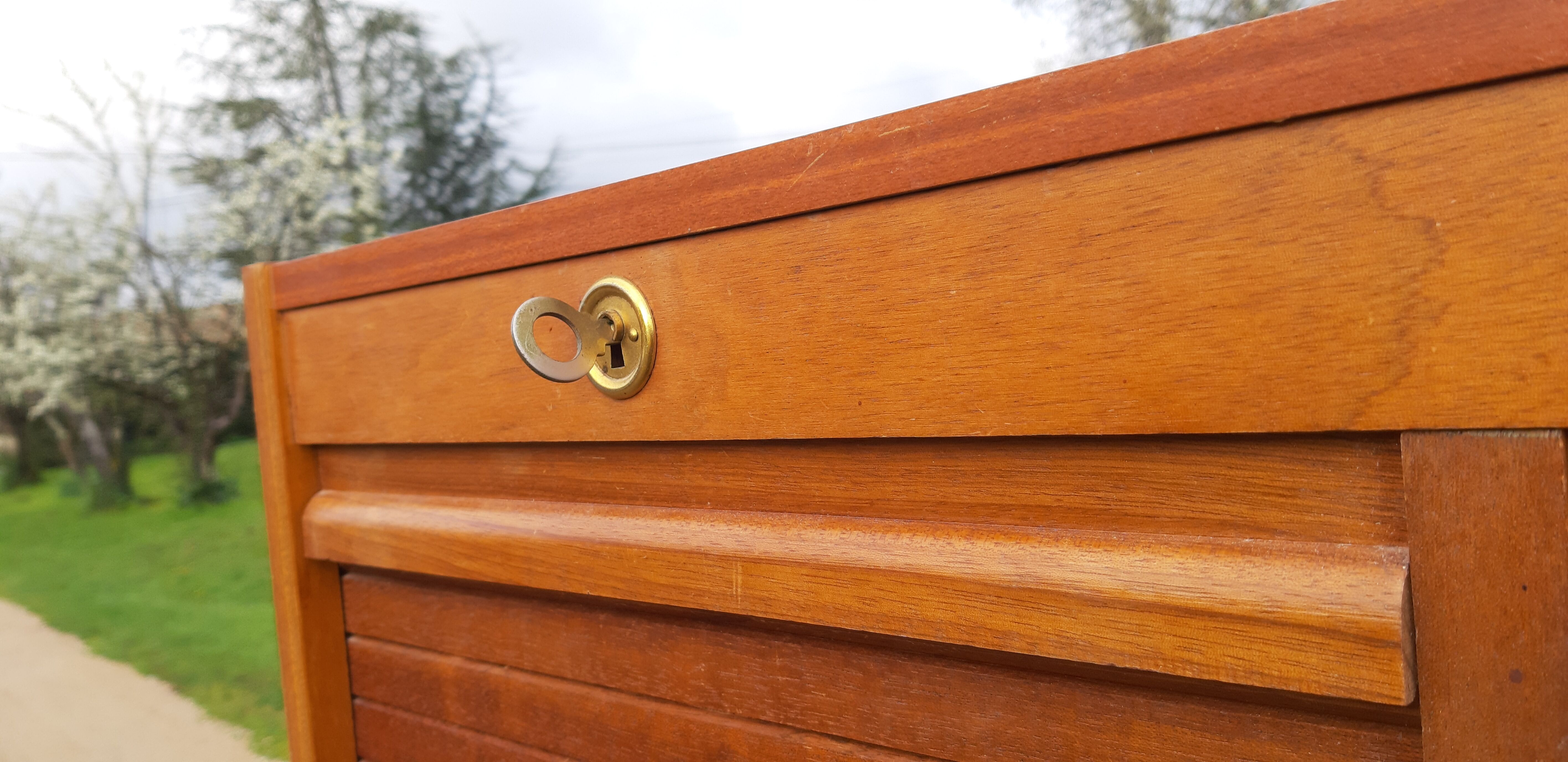 Furniture with wooden curtains