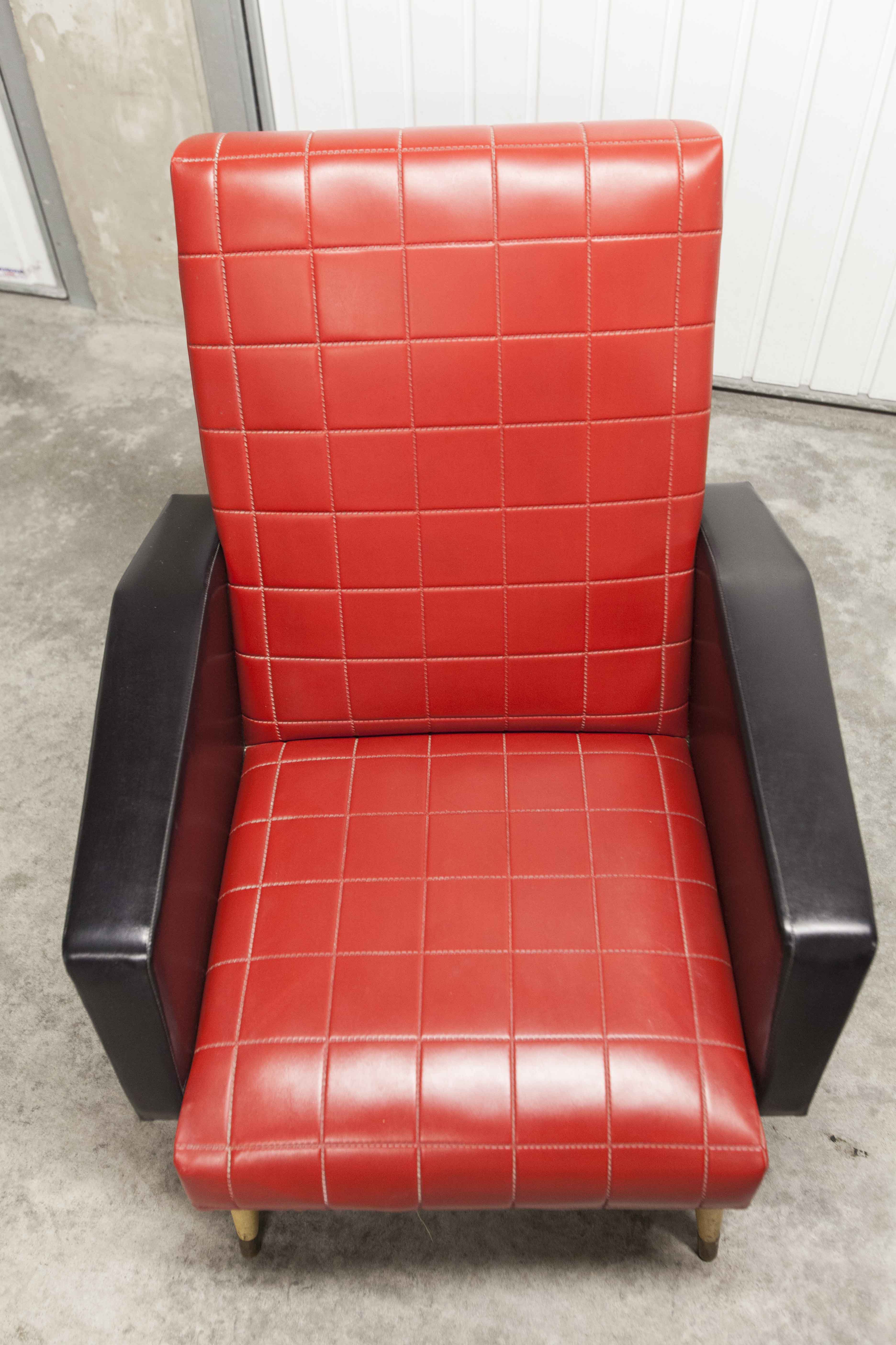 Paire de fauteuils rockabilly pieds compas 60