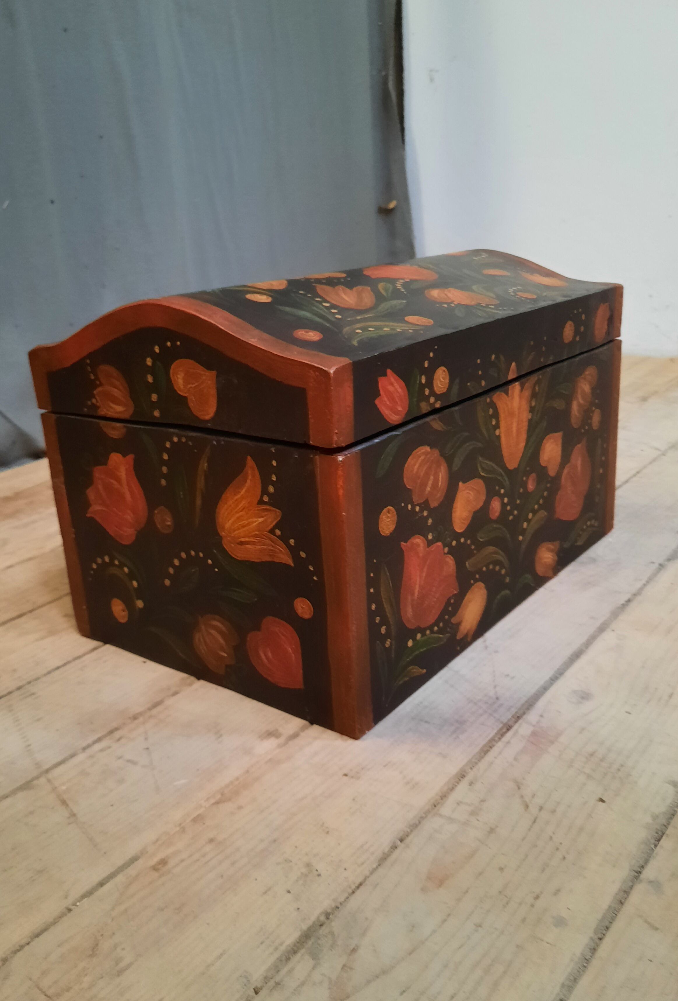 Painted chest in norman style