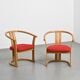 Pair of beech armchairs by Isamu Kenmochi, Japan circa 1965