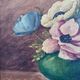 Vintage original floral oil painting, signed flower art