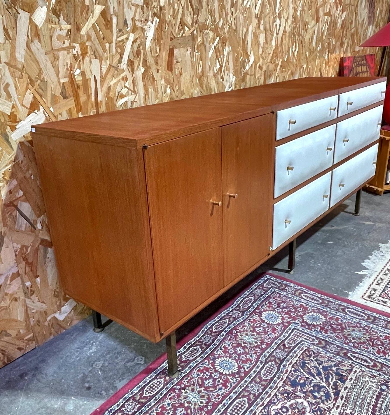Vintage teak enfilade by Roger Landault for Regy, 1960s.