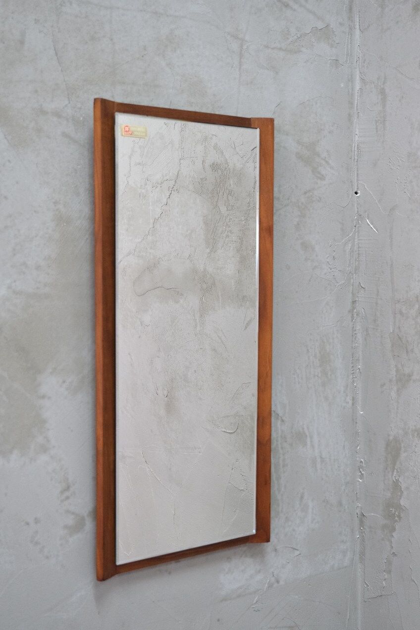 Mid-Century German teak wall mirror from FF Geschliffen , 1960s