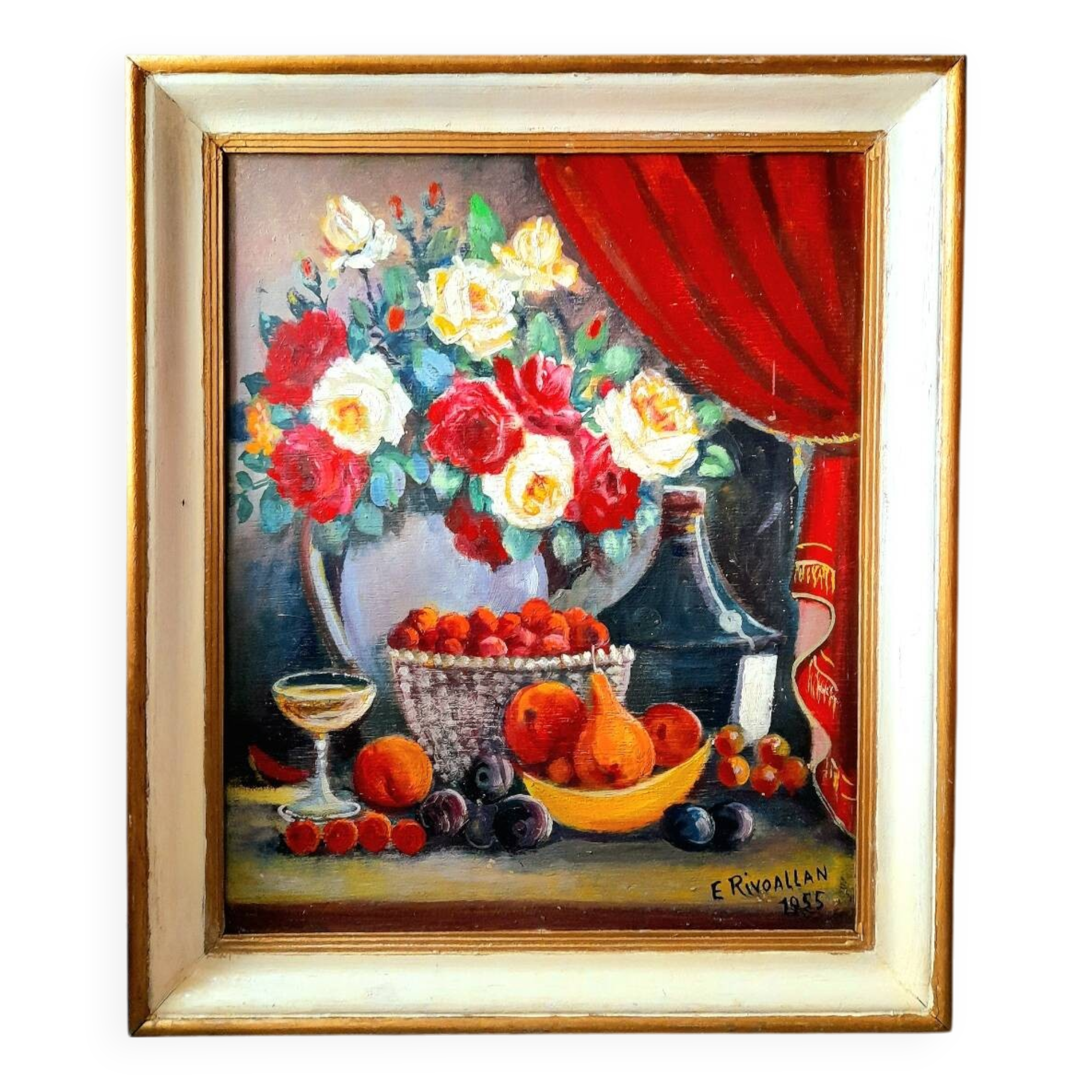 Nature morte, huile sur panneau 1955.